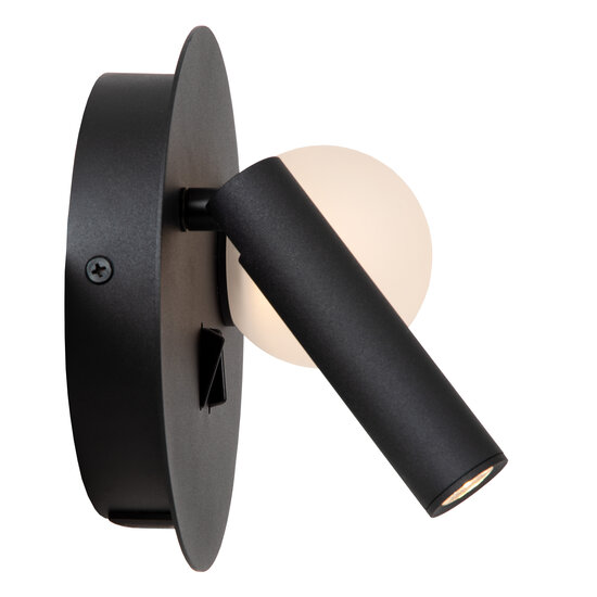 Bollo bedlamp LED 1x3,7W 3000K met USB oplaadpunt zwart