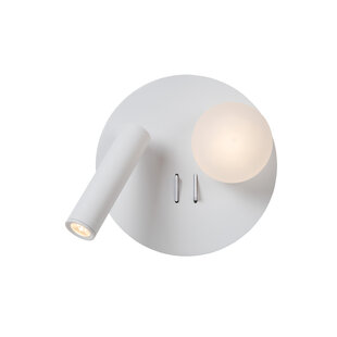 Bollo white bedside lamp LED 1x3.7W 3000K with USB charging point