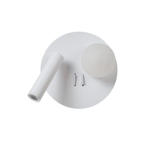 Lámpara de noche Bollo blanca LED 1x3,7W 3000K con punto de carga USB