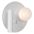 Lampe de chevet Bollo blanche LED 1x3,7W 3000K avec point de chargement USB