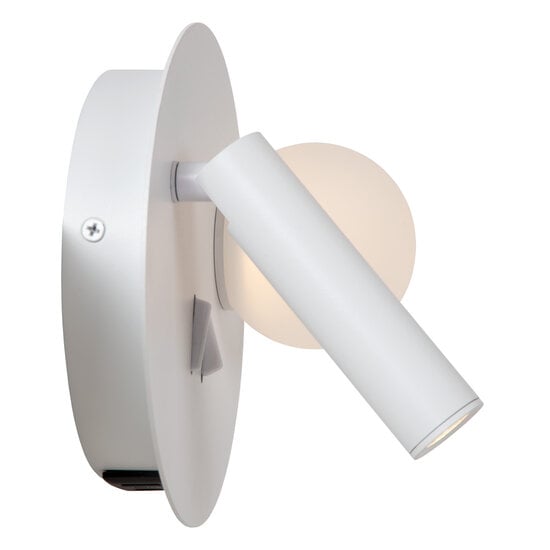Lampe de chevet Bollo blanche LED 1x3,7W 3000K avec point de chargement USB