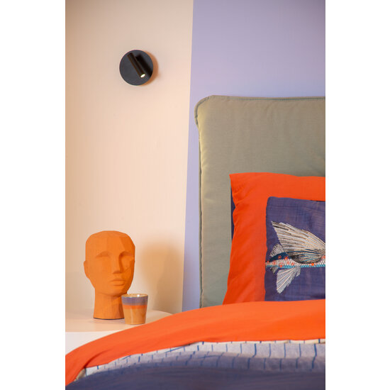 Bareto zwarte oplaadbare bedlamp accu/batterij diameter 10,2 cm LED 1x2W 3000K met magnetisch montagesysteem