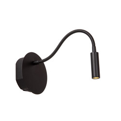 Bareto zwarte plooibare oplaadbare bedlamp accu/batterij diameter 11 cm LED 1x2W 3000K met magnetisch montagesysteem