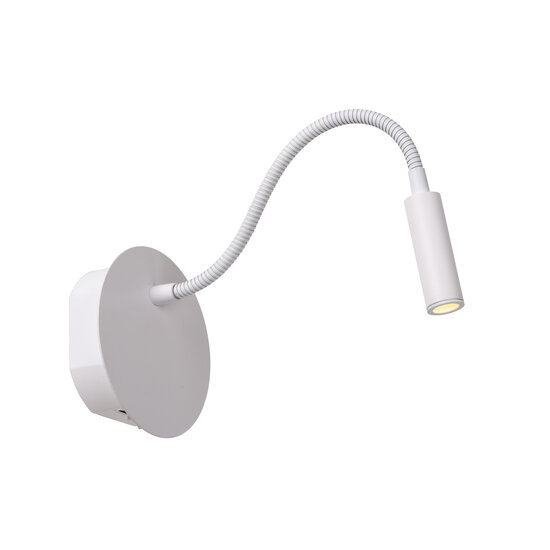 Bareto witte oplaadbare bedlamp accu/batterij diameter 11 cm LED 1x2W 3000K met magnetisch montagesysteem
