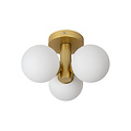 Ruud plafondlamp badkamer diameter 28 cm 3xG9 IP44 mat goud messing