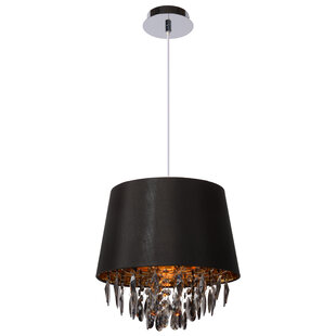 Lampe à suspension Luxo noire diamètre 30 cm 1xE27