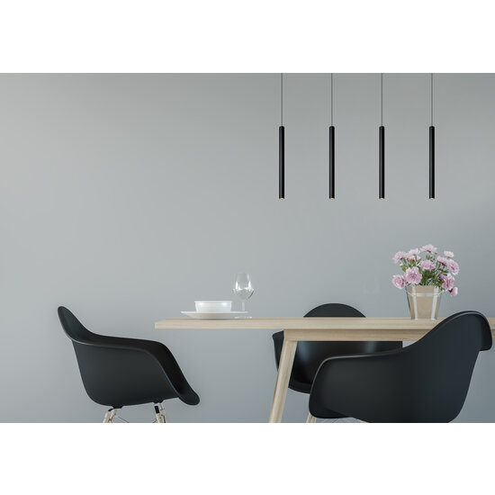 Lámpara colgante Zelda negra LED regulable 4x4W 3000K