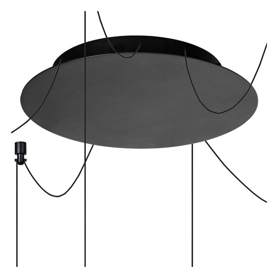 Zelda grote zwarte hanglamp diameter 120 cm LED dimbaar 6x4W 3000K