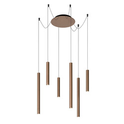 Zelda énorme suspension diamètre 120 cm LED dimmable 6x4W 3000K marron rouille