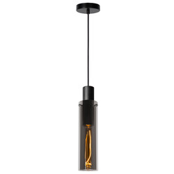 Lampe à suspension Lanzo diamètre 10 cm 1xE27 fumée