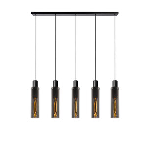 Lampe à suspension fumée Lanzo 5xE27 fumée