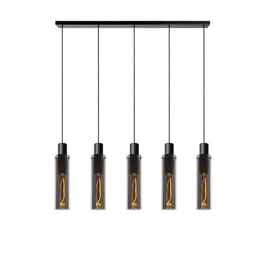 Lampe à suspension fumée Lanzo 5xE27 fumée