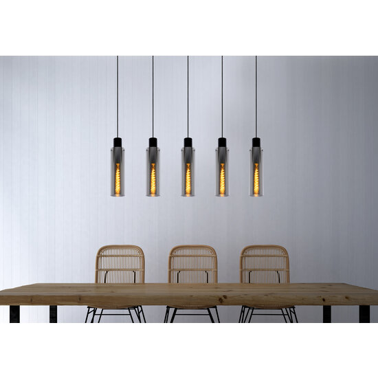 Lanzo smoked hanging lamp 5xE27 smoked