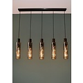 Lanzo gerookte hanglamp 5xE27 gerookt