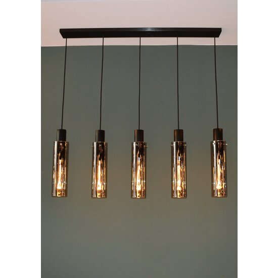 Lanzo gerookte hanglamp 5xE27 gerookt