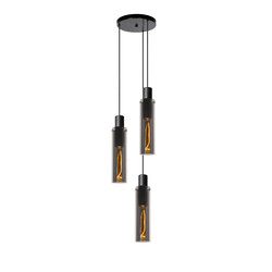 Lanzo belle suspension diamètre 32 cm 3xE27 fumée