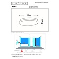 Steve kleine plafondlamp badkamer diameter 23 cm LED 1x12W 2700K IP44 zwart