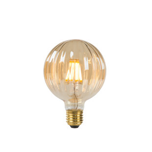 STRIPED filament lamp diameter 9,5 cm LED E27 1x6W 2200K amber