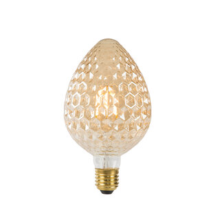 Lampe à filament ANANAS diamètre 9,5 cm LED E27 1x6W 2200K ambre