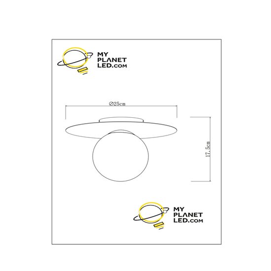 Riddick black ceiling lamp diameter 25 cm 1xE27