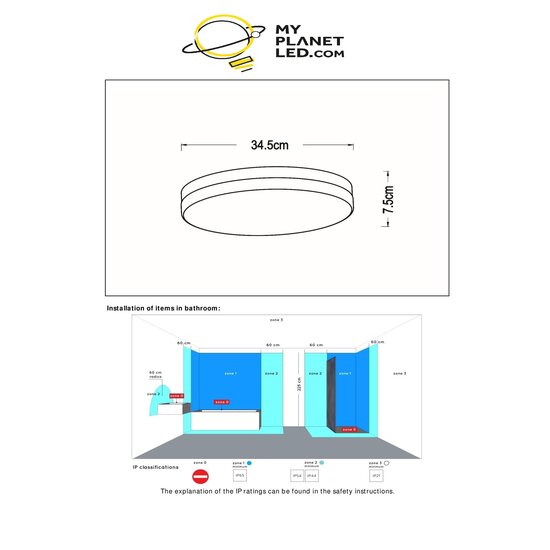 Steve maxi Plafón baño diámetro 34,5 cm LED 1x24W 2700K IP44