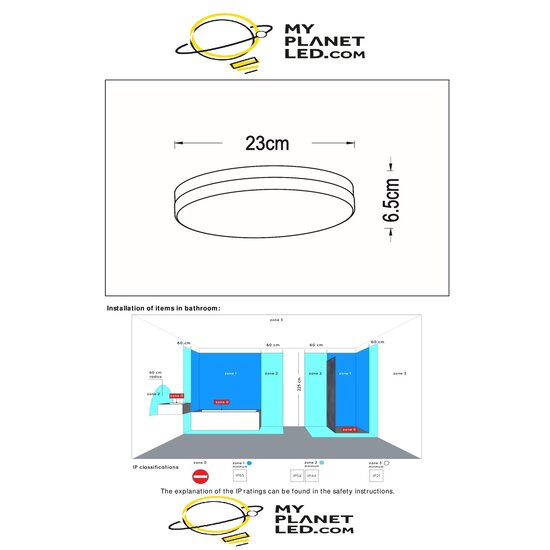 Steve petit plafonnier blanc salle de bain diamètre 23 cm LED 1x12W 2700K IP44