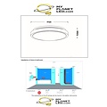 Moovea large ceiling lamp bathroom diameter 41 cm LED 1x24W 2700K IP44 black