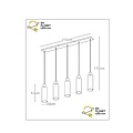 Lanzo smoked hanging lamp 5xE27 smoked