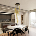 Veneto golden cylinders 17 tubes pendant lamp for G9 LED