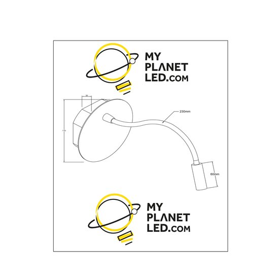 Bareto zwarte plooibare oplaadbare bedlamp accu/batterij diameter 11 cm LED 1x2W 3000K met magnetisch montagesysteem