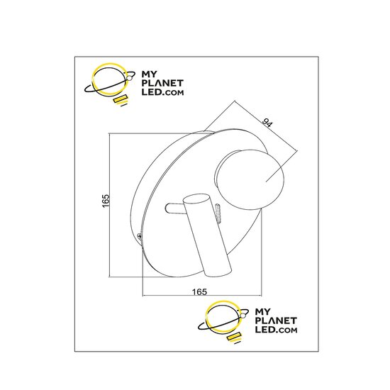 Bollo bedside lamp LED 1x3.7W 3000K with USB charging point black