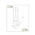 Doreo amber hanging lamp 3xE27