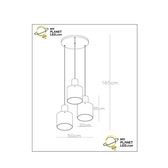 Doreo amber hanging lamp 3xE27