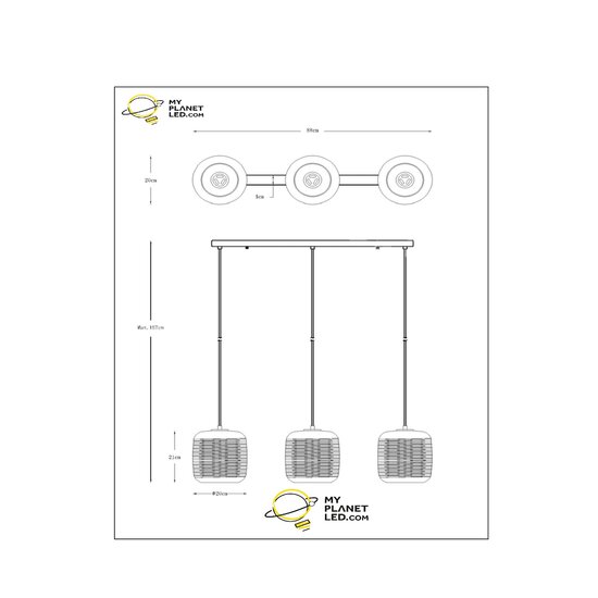 Pendulo hanging lamp 3xE27 chrome