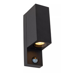 Foco de pared IR rectangular Zorro iluminación exterior 2xGU10 IP65 negro