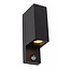 Foco de pared IR rectangular Zorro iluminación exterior 2xGU10 IP65 negro