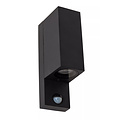 Foco de pared IR rectangular Zorro iluminación exterior 2xGU10 IP65 negro