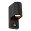 Foco de pared IR redondo Zorro iluminación exterior 1xGU10 IP65 negro