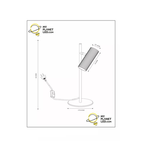 Claude design black cylinder table lamp GU10