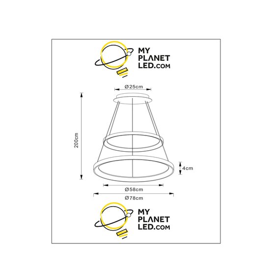 Volan special hanging lamp diameter 78 cm LED dimmable 1x92W 2700K black
