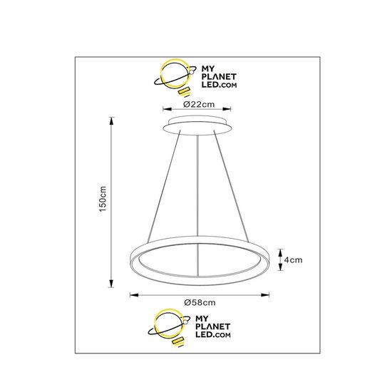 Lampe à suspension Volan diamètre 58 cm LED dimmable 1x48W 2700K laiton doré mat