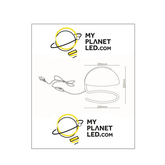 Lampe de table Tacco diamètre 23,5 cm 1xE27 blanc