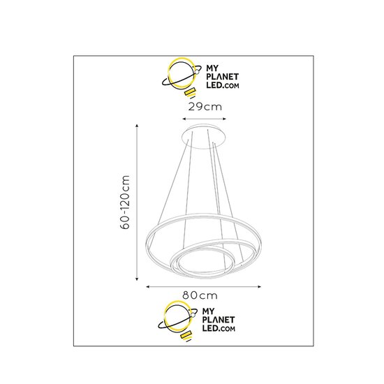Tirreno hanging lamp diameter 80 cm LED dimmable 3000K black