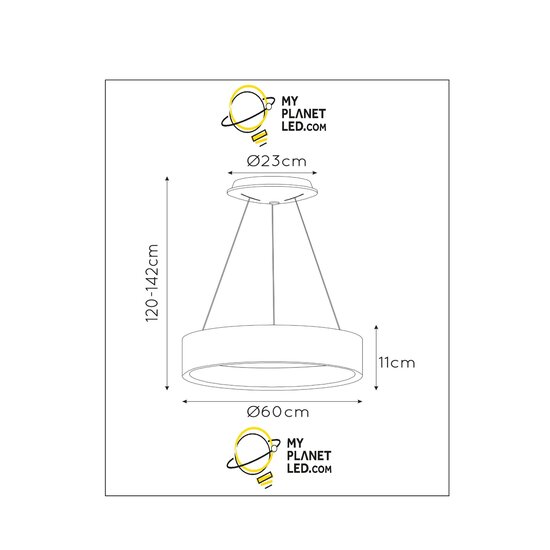 Walto LED hanglamp diameter 60 cm LED dimbaar 1x39W 3000K zwart