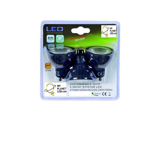 MR16 LED lamp diameter 5 cm LED dimmable GU10 3x5W 3000K black Set of 3