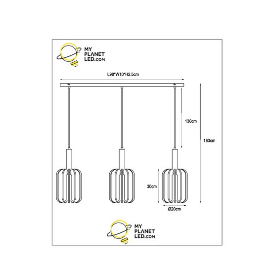 Lampe à suspension Raphael 3xE27 grise