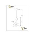 Poggio hanglamp diameter 25,5 cm 6xG9 mat goud messing