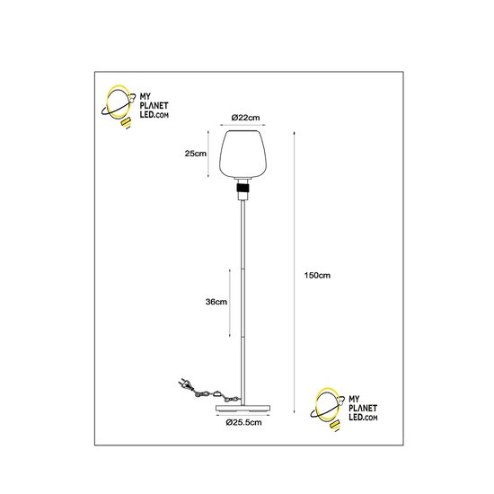 Lampadaire Esprit diamètre 34 cm 1xE27 ambre