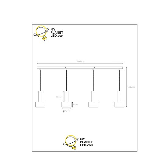 Unity hanging lamp 4xE27 black
