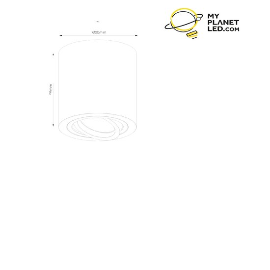 Fantasia Olala foco de superficie, redondo, aluminio cepillado gris, orientable, GU10, 90 mm, bombilla no incluida